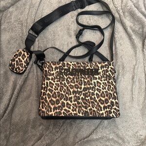 Steve Madden Brown and Black Crossbody Bag with Leopard Print